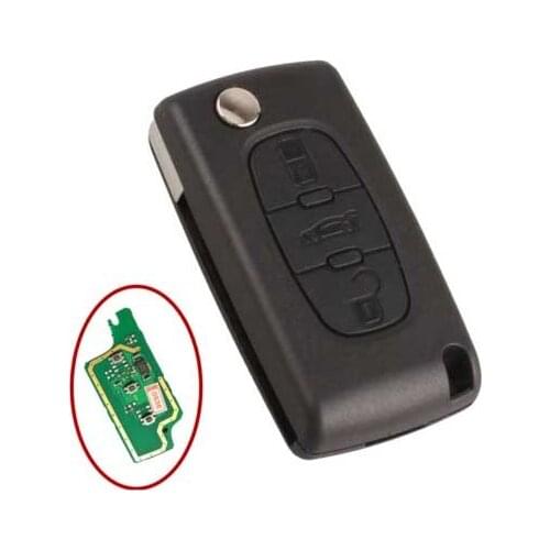 3 Button Flip Remote Key for Peugeot With ID46 Electronic Chip Inside 433MHz For Citroen CE0536