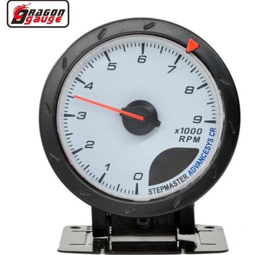 60MM Stepper Motor Auto Gasoline Car Tachometer Gauge 4-6-8 Cylinder 9000 Rpm Red & White Lighting Meter Free Shipping