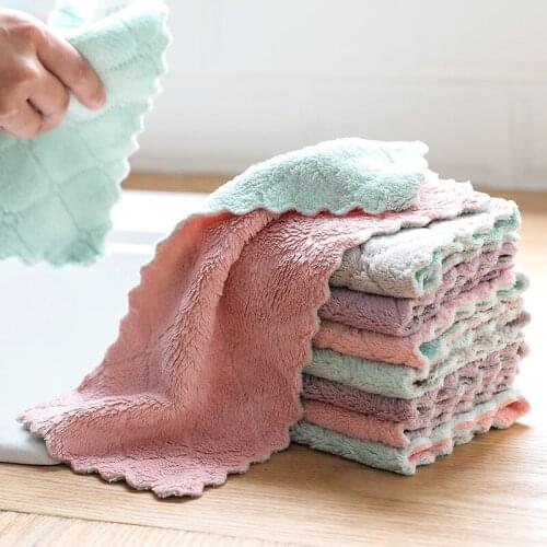 8pcs/lot Home microfiber towels for kitchen Absorbent thicker cloth for cleaning Micro fiber wipe table kitchen towel A1