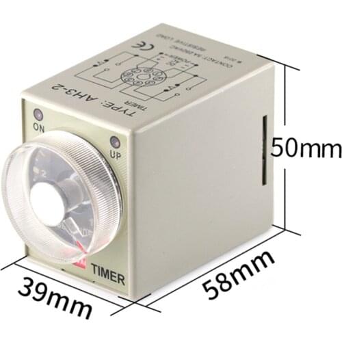 AC 220V 8 Pin Terminals Power On 0-10s Time Delay Relay AH3-2