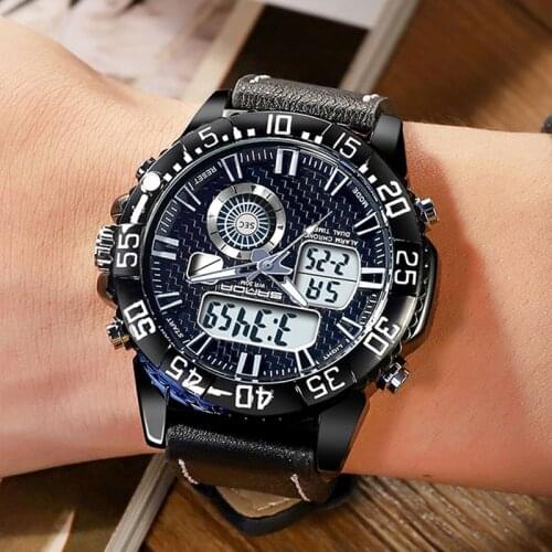SANDA Brand Watches Men Mens Watches Fashion Military Sport Watches Men Dual Display Quartz Watches Relogio Masculino 771