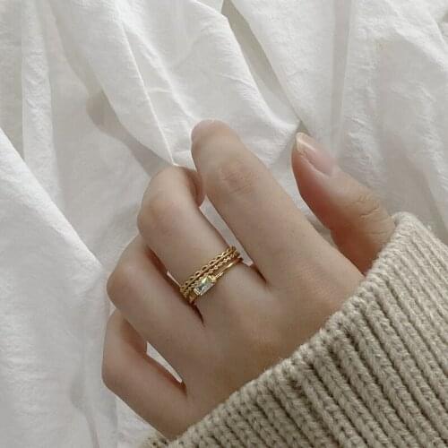 Elegant Three Layer Lace Pattern Genuine Sterling Silver 925 Ring for Wome Free Size Ring Fine Jewelry 2021 Design