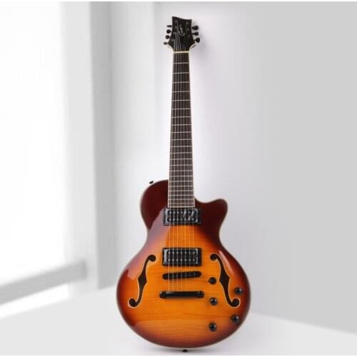 Good quality 7 seven string vintage sunburst electric guitar F hole free shipping