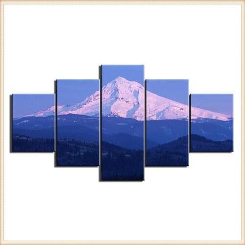 HD 5 Pieces Scenic Snow-capped and Lakes Pictures Posters Wall Art Home Decor for Living Room Painting Wall Art Anime Poster