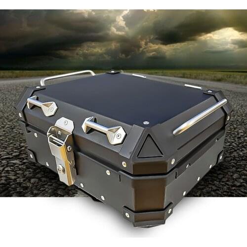 25L Real Top Tail Motorcycle Rear Luggage Storage Tool Helmet Box Case Lock Trunk Waterproof Aluminum Universal
