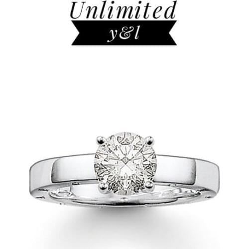 White CZ Rings Classic Style Cubic Zirconia Silver Fashion Jewelry for Women and Men Eternity Love Gifts