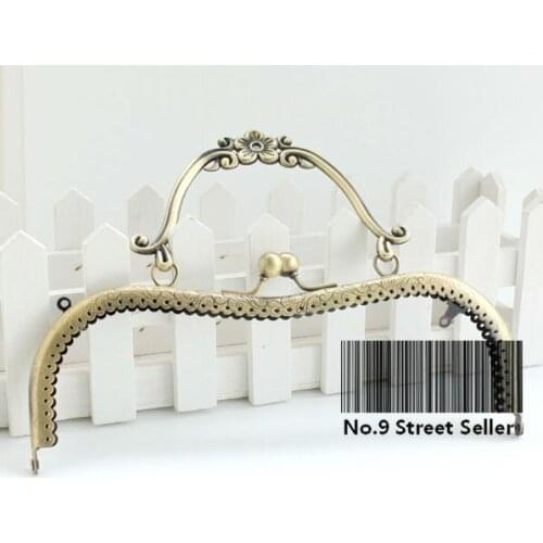 10pcs DIY Purse 20.5cm Plum Blossom Flower Head Metal Purse Frame Handle for Bag Sewing Craft Tailor Sewer
