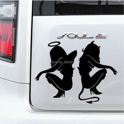 Hot Creative Fashion Style Car Covers Sexy lady Girl Beauty Devil and Angel Temptation Car Body Sticker Car Accessories Styling