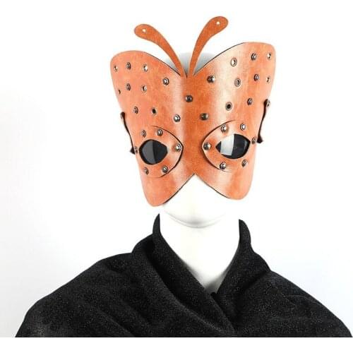 Halloween Steampunk Mask Bar Party Cosplay Mask Easter Funny Punk Butterfly Leather Mask Steampunk Accessories Female Mask