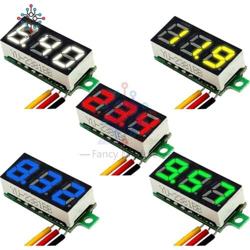 Diymore Mini 0.28 inch 0.28" 3 Wires LED Display Digital Voltmeter Blue Red Green Yellow Whtie DC 0-100V Voltage Meter Tester