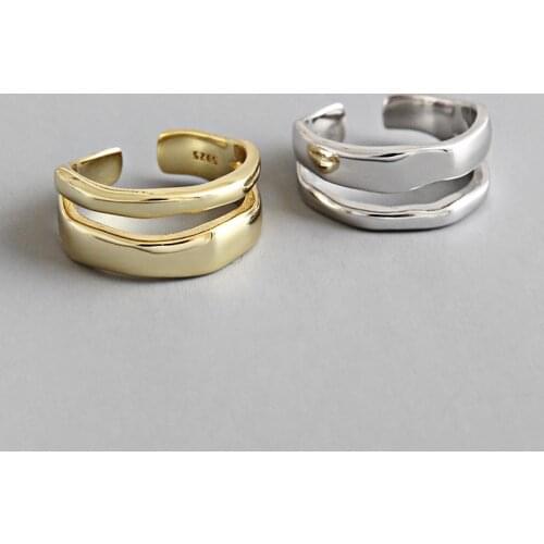 Trendy Rings for Women Elegant Twist Two Circle Geometric Adjustable Finger Ring Couple Engagement Jewelry