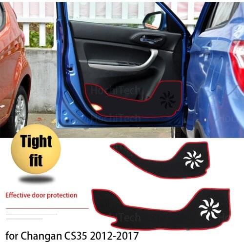Door Inside Guard Decal Side Edge Cover Protection Carpet Car Door Anti Kick Pad Sticker for Changan CS35 2012-2017