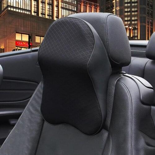Car Seat Headrest Pad 3D Memory Foam Pillow Head Neck Pain Relief Travel Neck Support Breathable Mesh Fabric Memory Foam Cushion