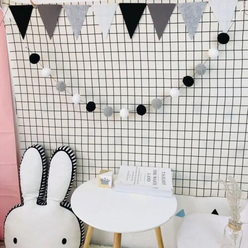 200CM Scandinavian DIY Wool Ball Wall Hangings Nordic Style Kids Baby Children Room Decorations Home Nursery Wedding Home Decor