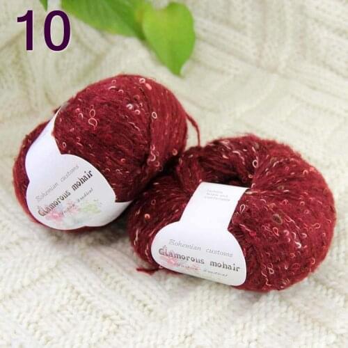 Sale 2SkeinX50gr Luxury Fluffy Soft NEW MOHAIR Shawls Hand Knit Crochet Yarn Crimson 825-10-2