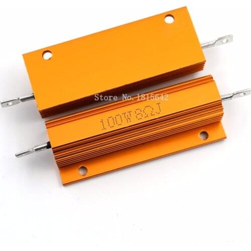 RX24 100W 8R 8RJ 100 Watt Metal Shell Aluminium Gold Resistor High Power Heatsink Resistance Golden Heat Sink Resistor 8 ohm