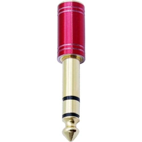 6.35mm Stereo Plug to 3.5mm Stereo Jack Adaptor, 1/4inch Male to 1/8inch Female, Gold Plated