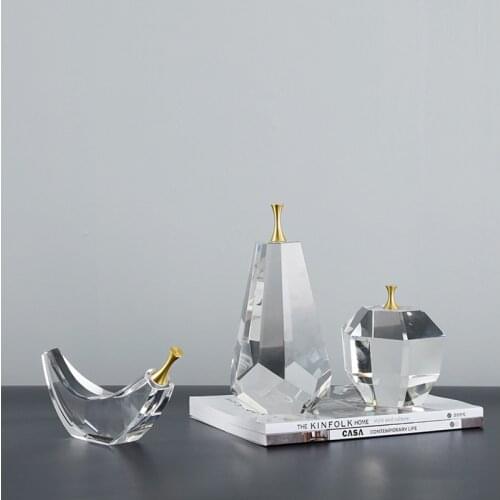 Nordic Creativity Banana Pear Apple Crystal Crafts Simple Home Furnishing Soft Decorations Display Model Room Fruit Model