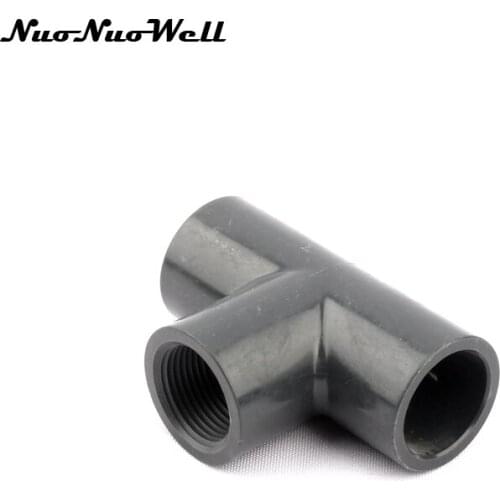 1pcs NuoNuowell ANSI PVC 3/4" Thread Pipe Tee Connector Garden Irrigation Hose Fittings Aquarium Supplies Water Tank Adapter