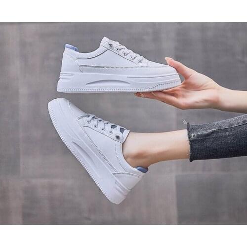 Women Shoes 2021 Fashion Breathable Flats Shoes Women Platform Lace Up White Shoes Women Casual Increase Shoes Zapatos Mujer