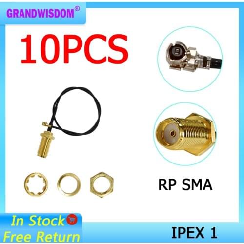 Extension Cord UFL to RP SMA Connector 10pcs Antenna WiFi Pigtail Cable IPX to RP-SMA female to IPX 20cm