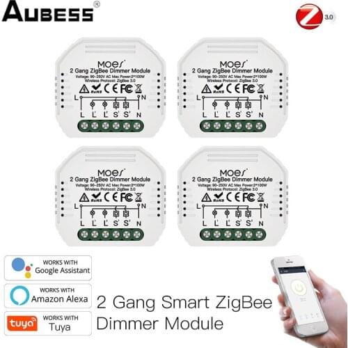 Tuya Smart Zigbee Switch Dimmer Module Dimmable 110-240V Home Automation Module Voice Control Works With Google Home And Alexa