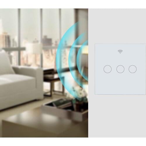 HAOQIYI Smart remote compatible with Alexa smart home with Google Assistant touch switch, light switch, American standard