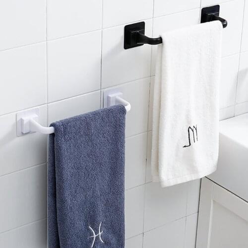 Towel Rack Bathroom Shelf Hanger Hanging Rag Sucker Free Perforation Kitchen Bathroom Toilet Hanging Towel Bar