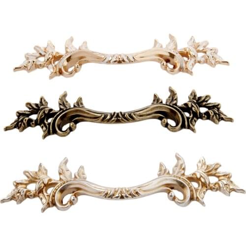 1set Vintage Handle Cabinet Drawer Wardrobe Cupboard Door Knobs Zinc Alloy Pulls 76mm 168mm Silver/Bronze/Gold screws Europe