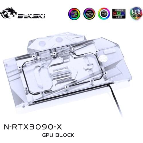 Bykski Water Block use for nVIDIA RTX3080 3090 Reference Edition GPU Card / Copper Block / Backplate RGB AURA