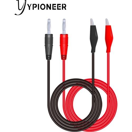 Cleqee P1038 1Set Double Stitch Alligator Test Lead Clip To Probe Cable For Multimeters