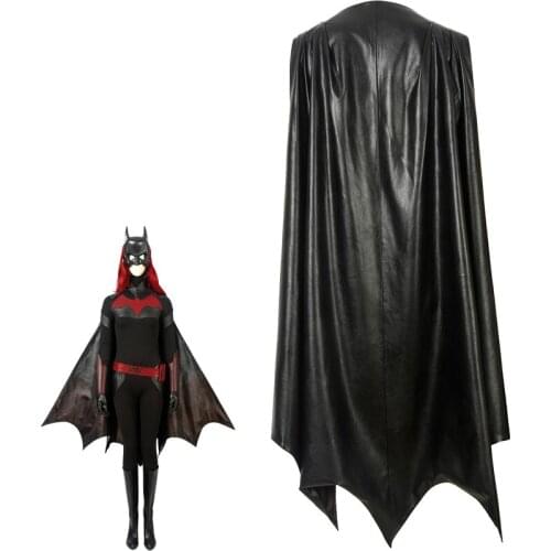 Women Bat Woman Cosplay Costume Kate Cape For Halloween Party Black Cloak Clothing Accessories