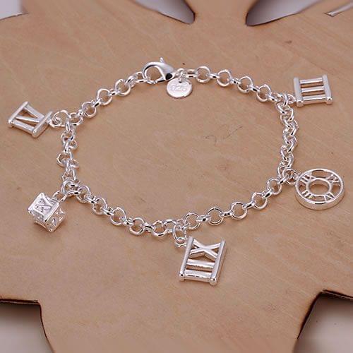H184 Silver Color Bracelets For Women Nice High Quality Fashion Jewelry Rome Pendant Bracelet /aeyaiwfa Awdajnka
