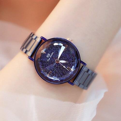 Women Watches Starry Sky Rhinestones Stainless Steel Wristwatches Crystal Ladies Wrist Watches Waterproof Relogio Feminino 2019