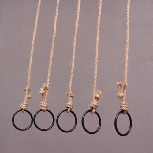 1.2m Hemp Rope with Matel Ring Hanger Home Decoration DIY Dispaly for Shop