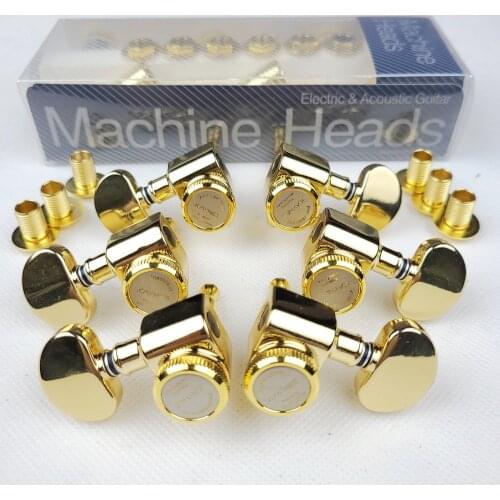 1 Set 1:20 Locking Electric Guitar Machine Heads Tuners For LP SG Guitar Lock String Tuning Pegs 3R3L Gold
