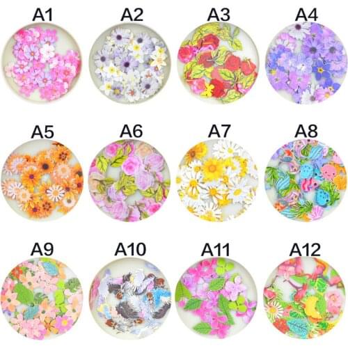 12 colors Lovely Beauty Wood Flowers Sticker For Nail art Decorations Decals Manicure Supplies Tool