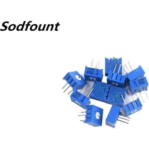 13pcs 3362P potentiometer kit 101/201/501/102/202/502/103/203/503 100R 200R 500R 1K 2K 5K 10K 20K 50K 100K 200K 500K 1M
