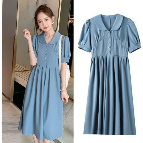 2118# Nursing Maternity Clothing Solid Color Loose Stylish Dress for Pregnant Women Pregnancy Nursing Dress