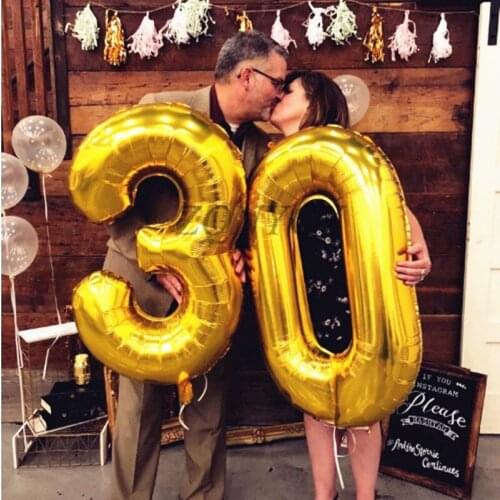 32inch Foil Number Balloons Pearl Black Latex Balloons Arch Happy New Year 2020 Wedding Decoration Happy Birthday Party Supplies