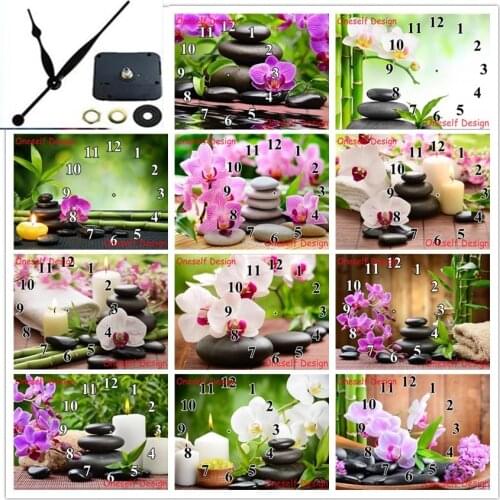 5d diamond painting with Mechanical clock flower 5d diamond embroidery clock diamond mosaic sale home decortion wall sticker