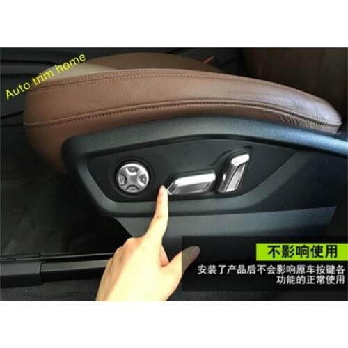 ABS Pearl Chrome Seat Backrest Chair Adjustment Handle Button Cover Trim Fit For Audi Q7 2016 2017 2018 Auto Accessories