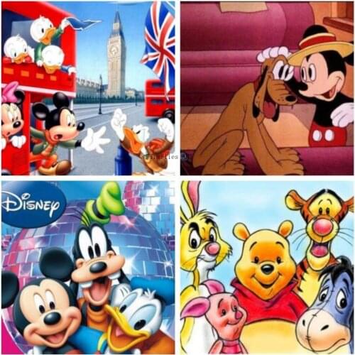 Diy 5d Diamond Painting Disney Full Square Round Mickey Diamond Embroidery Cross Stitch Kits Mosaic Picture Wall Home Decoration