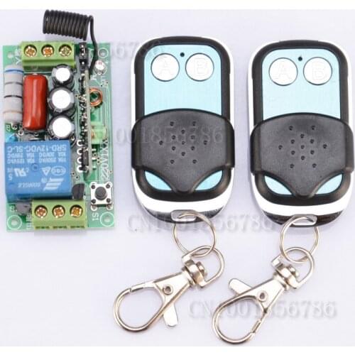 220V 1CH 10A RF Wireless Remote Switch Receiver&2PCS Transmitter For Light Lamp LED ON OFF Momenrary Toggle Latched Adjustable