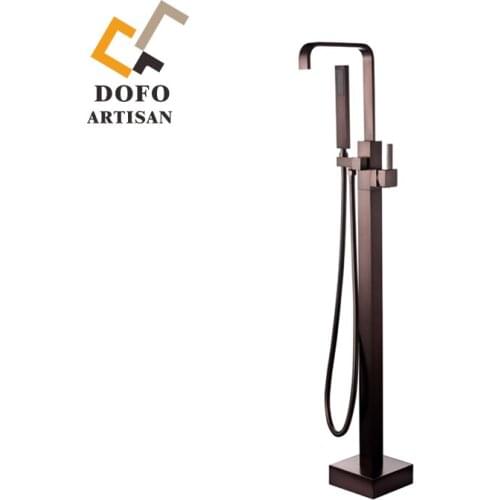 Oil Rubbed Bronze Floor Bathtub Freestanding Bath Faucet Shower Set