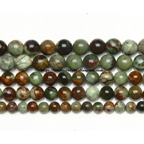Genuine Semi-precious Natural Africa Green Opal Stone Round Loose Beads 6 8 10 MM Pick Size Jewelry Making