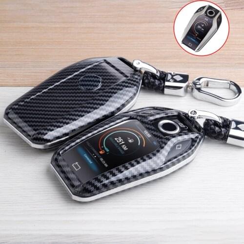 ABS Carbon Fiber Car Remote Key Case Cover Holder For BMW 5 7 Series G11 G12 G30 G31 G32 i2 i8 X3 X5 X7 X4 LED Display Key Shell