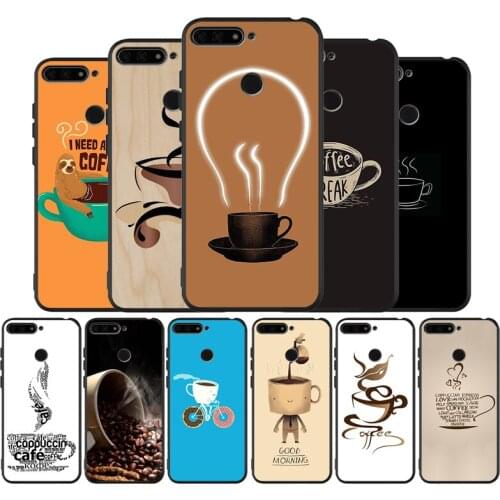 Coffe Hot Sale Fashion black Silicone Phone Case For Huawei honor 30 8 8X 9 10 10 Lite 20 Mate 10 20 30 Lite Pro cover