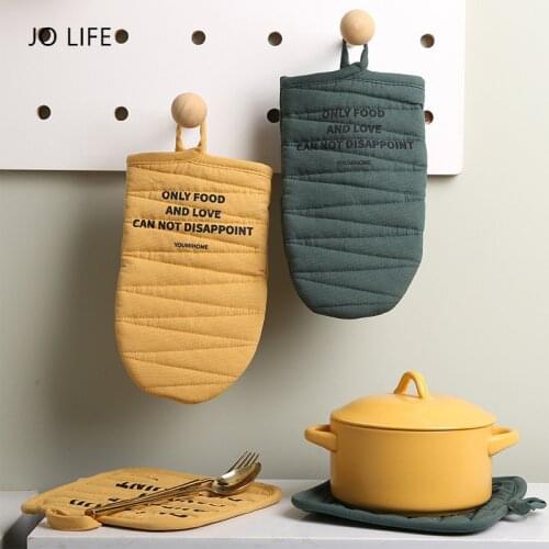 JO LIFE 1PC Cotton Thickened Microwave Oven Glove Anti Scald High Temperature Baking Glove Insulation Pad