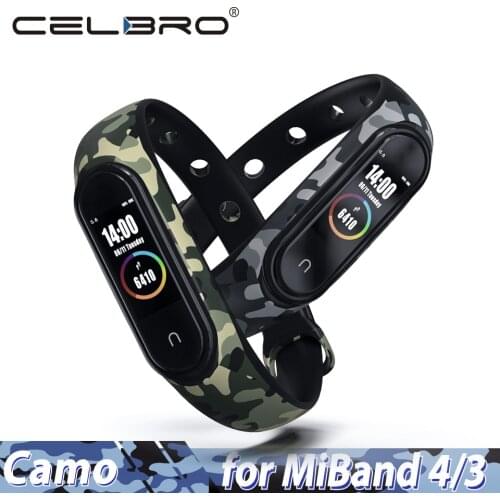 Camo Wrist Strap For Xiaomi Mi Band 4 3 Colorful Soft Tup Silicone Wristband For Mi Band4 Band3 Camouflage Replace Belt Pulseira